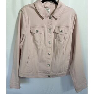 Torrid Denim Jacket Size 2 Pink Long Sleeve